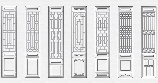 永兴常用中式仿古花窗图案隔断设计图